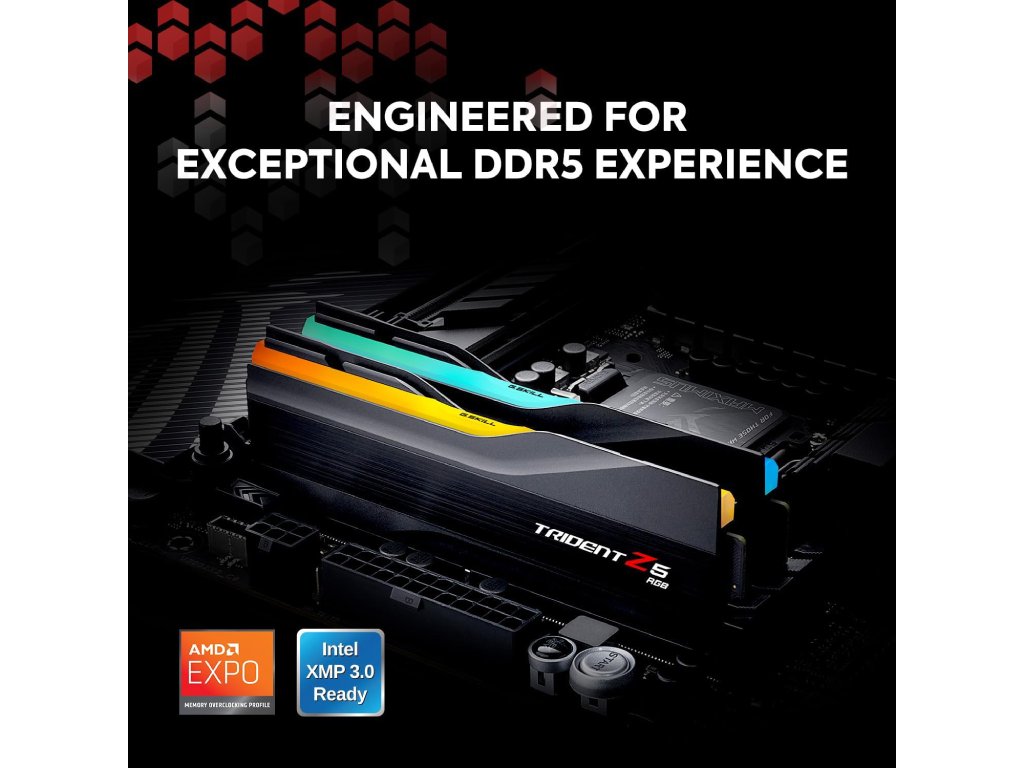 G.SKILL Trident Z5 RGB 32GB(2x 16GB) DDR5 6000 MT - s, CL36, 1.35V, Intel XMP 3.0 & AMD Expo
