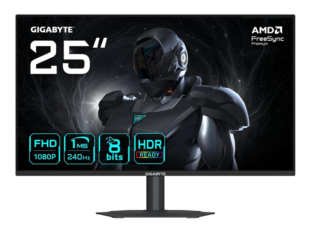 GIGABYTE G25F2A IPS Gaming Monitor 24.5", FHD 1920x1080, 240 Hz, 1ms,HDMI*2 - DP, 2W*2, HAS - PIVOT - TILT