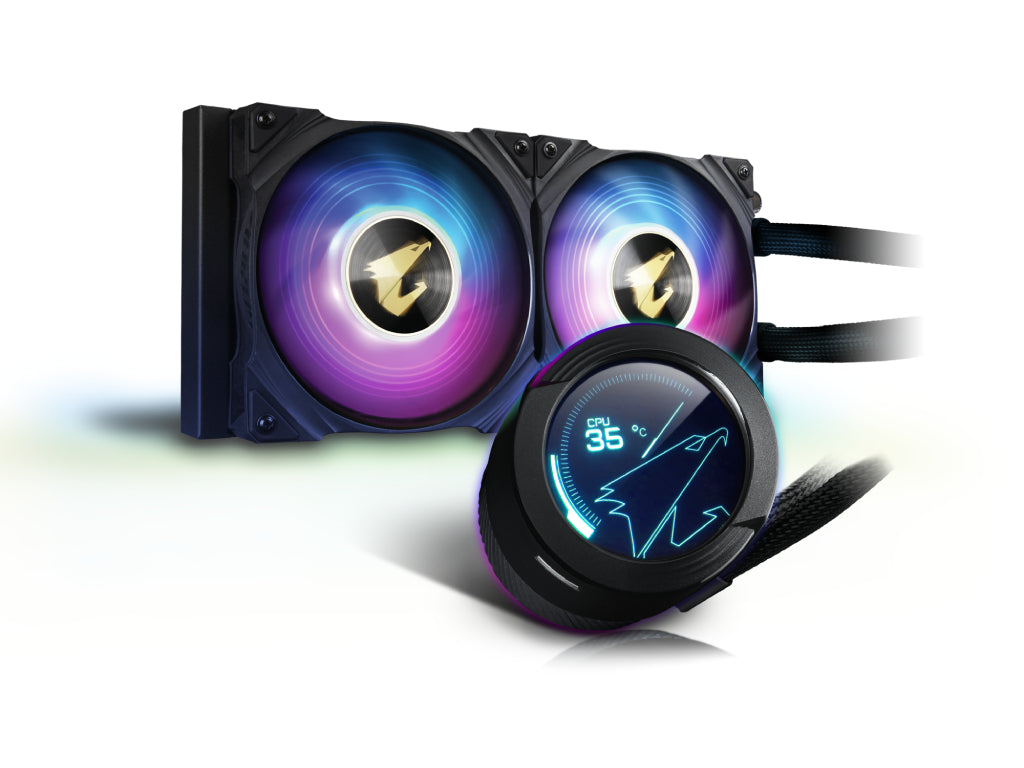 GIGABYTE AORUS WATERFORCE X 240 LCD display AIO liquid cooler, INTEL - AMD, 60 x 60mm Full Color LCD