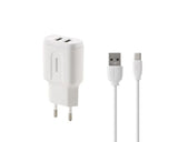 RP-U22 Dual USB 2.4A Micro USB Fast Charging punjač beli