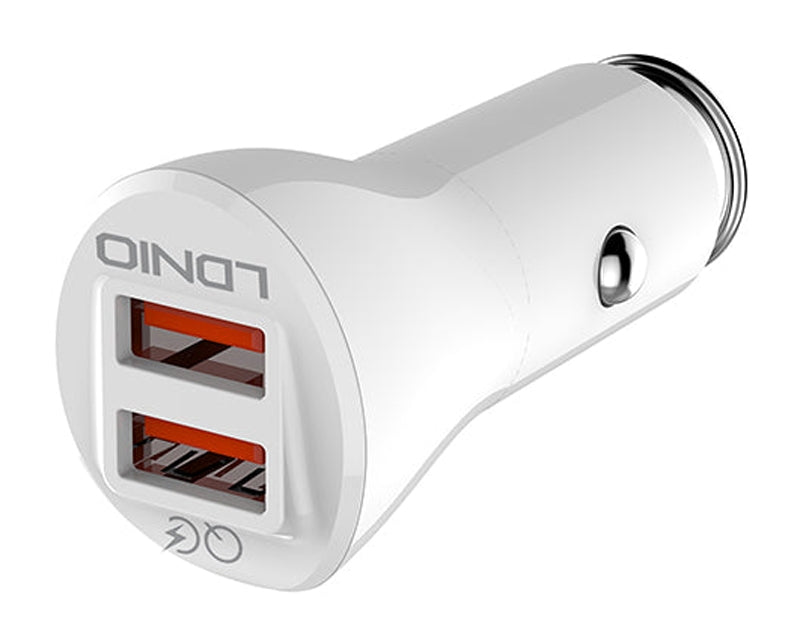 C511Q Micro Dual QC 3.0 Auto punjač beli