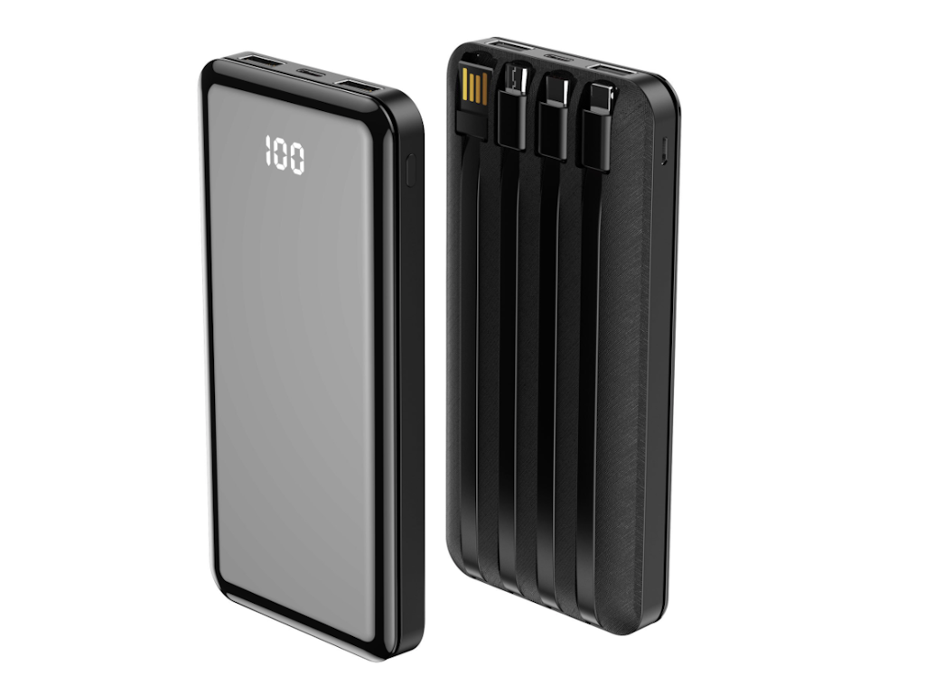 Forever power bank TB-411 ALLin1 10000 mAh with cables USB-C + Lightning + microUSB black