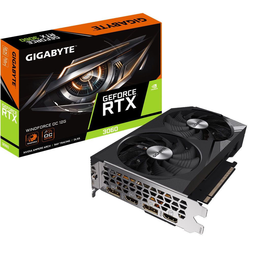 GIGABYTE VGA NVIDIA GeForce RTX 3060 WINDFORCE OC 12GB GDDR6, 192 bit, DP*2(1.4a) - HDMI*2(2.1)