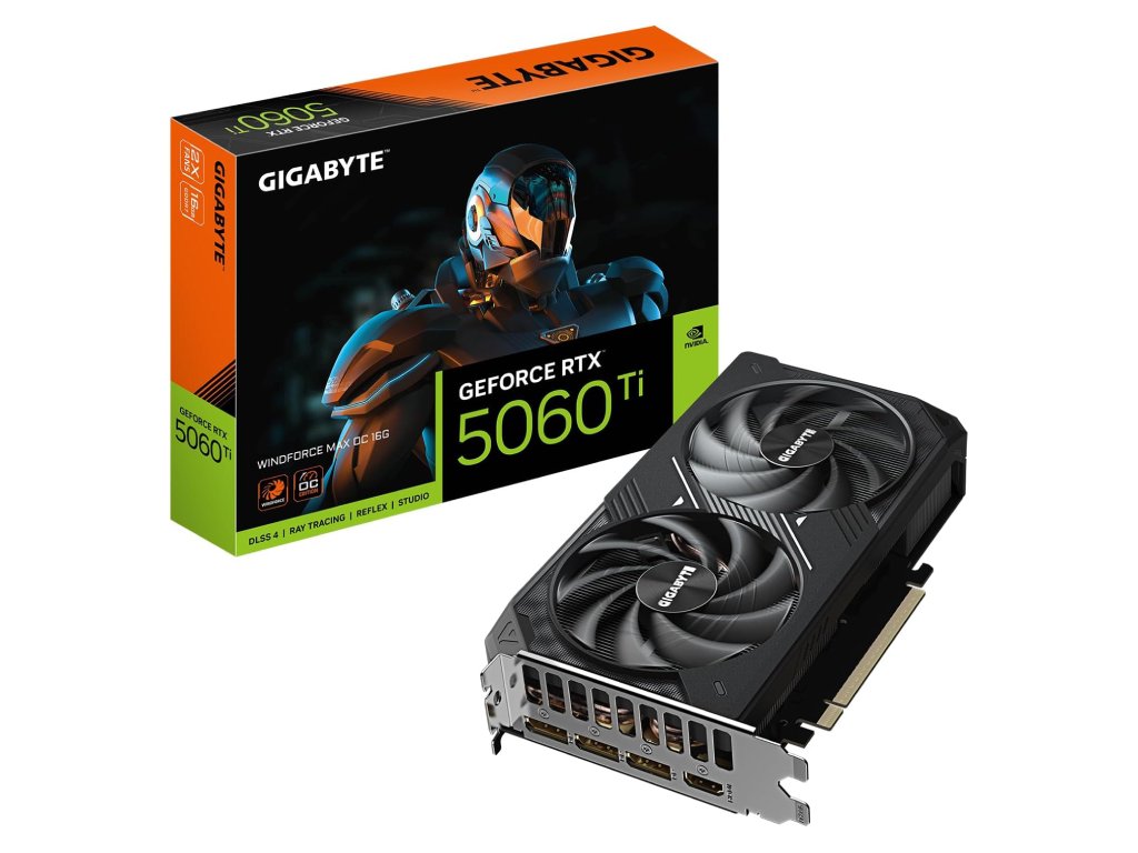 GIGABYTE VGA NVIDIA GeForce RTX 5060 Ti WINDFORCE MAX OC OC 16GB GDDR7, DP*3(2.1b) - HDMI*1(2.1b)