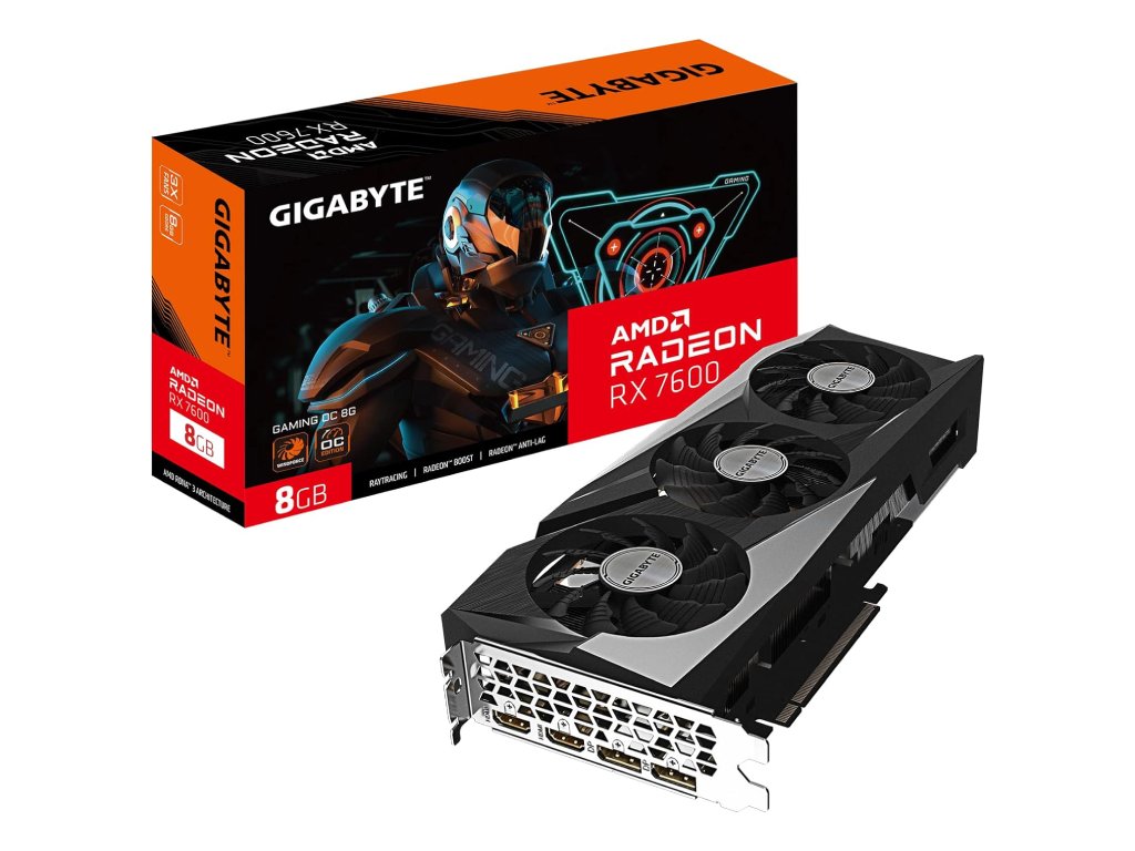 GIGABYTE VGA Radeon RX 7600 GAMING OC 8GB GDDR6, DP*2(1.4) - HDMI*2(2.1a), 128 bit, PCI-E 4.0