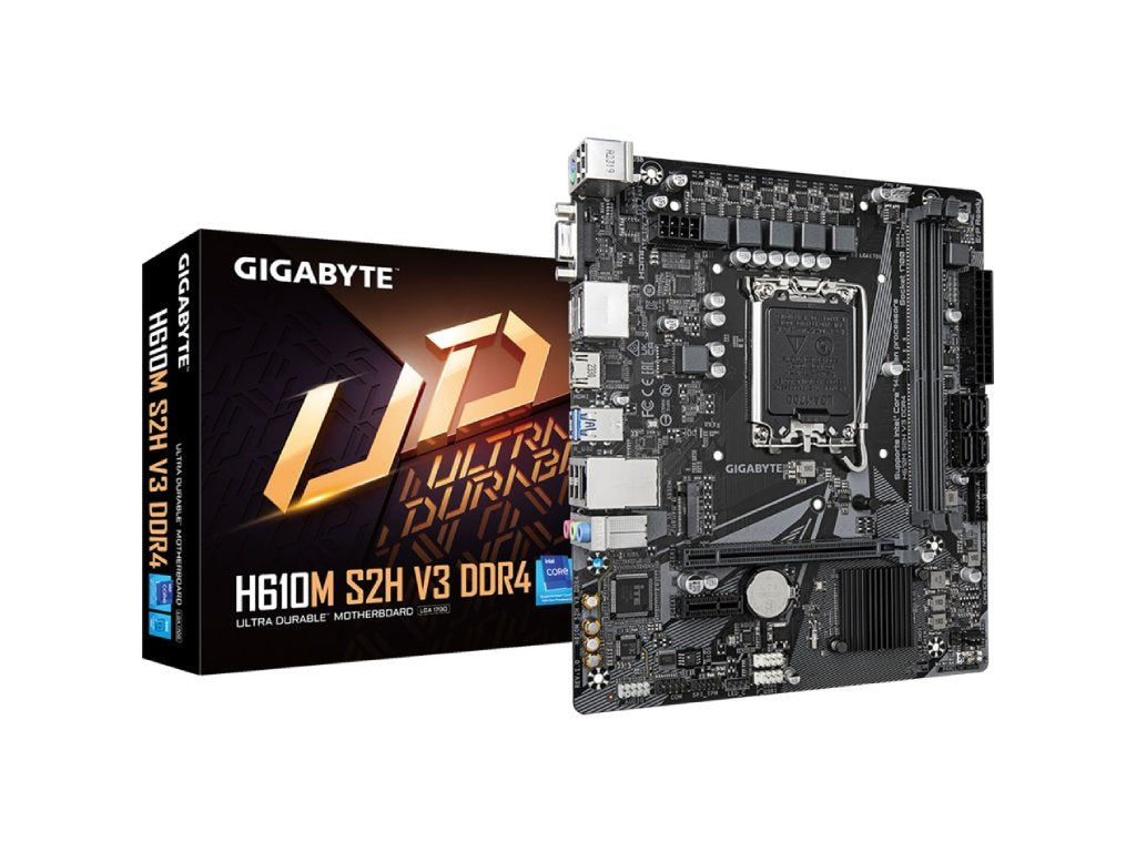 GIGABYTE INTEL H610M S2H V3 DDR4, Rev 1.0, 2*DDR4 3200MHz, PCIe 3.0 x4 M.2, DP*2 - HDMI - VGA, LGA 1700