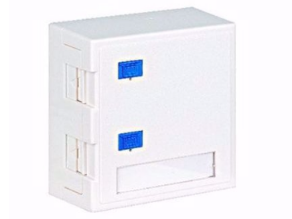 Schrack TOOLLESS LINE-Nazidna utičnica za 2 modula, 68x65x30mm