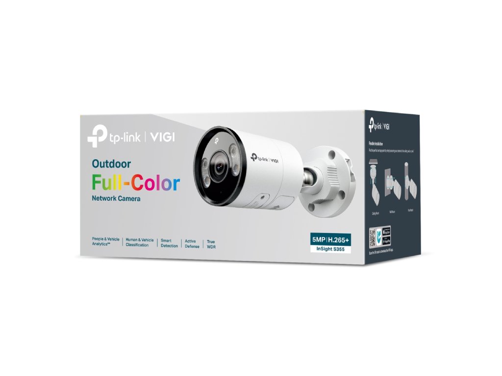 TP-LINK INSIGHT S355(4MM) VIGI 5MP Outdoor Full-Color Bullet Network Camera, 2880 X 1620, IP67, F1.6