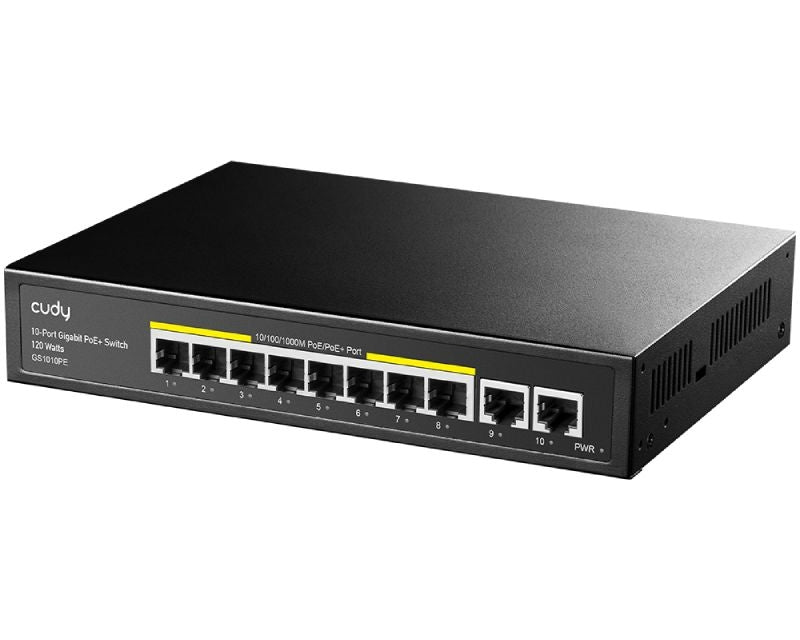 GS1010PE 10-Port Gigabit PoE+ Switch