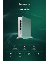 (L41G-2axD) hAP ax lite, RouterOS L4, Gigabit Wi-Fi 6 ruter
