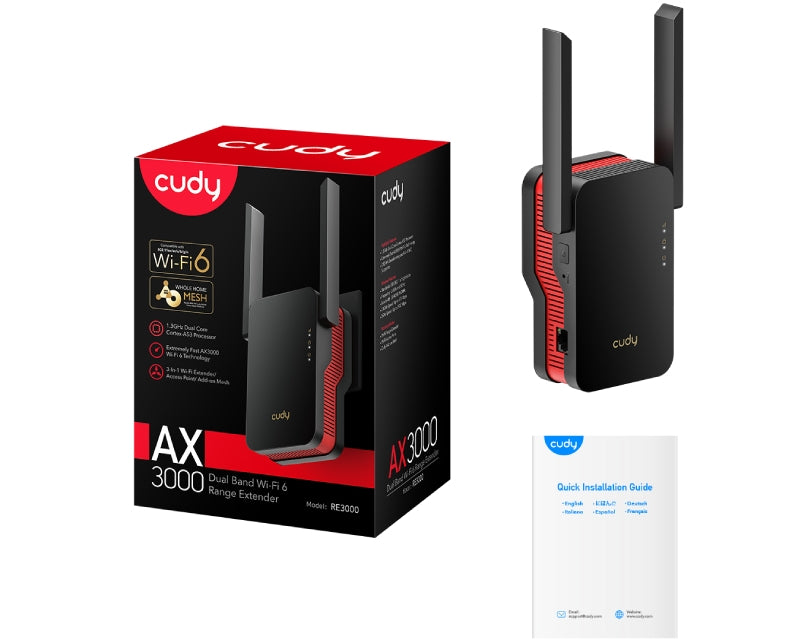 RE3000 AX3000 Dual Band Wi-Fi 6 Range Extender