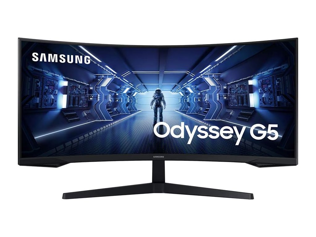SAMSUNG Odyssey G55T 34" WQHD 3440x1440 Gaming Curved Monitor, 165Hz, 1 ms, 2500:1,250 cd - m2,DP - HDMI
