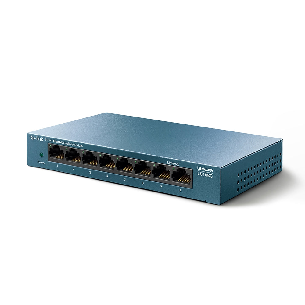 TP-LINK LS108G 8-Port Gigabit Desktop Network Switch, Metal Case