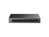 TP-LINK LS109P 9-Port 10 - 100Mbps Desktop Switch with 8-Port PoE+, 63 W PoE Budget, Up to 250 m