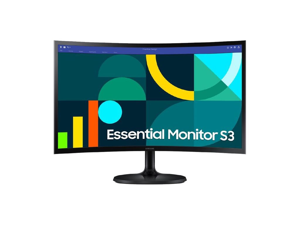 SAMSUNG Essential Curved Monitor S3, 24", FHD 1920 x 1080, 100Hz, 4 ms, 3000:1, VGA - HDMI, 75x75 VESA