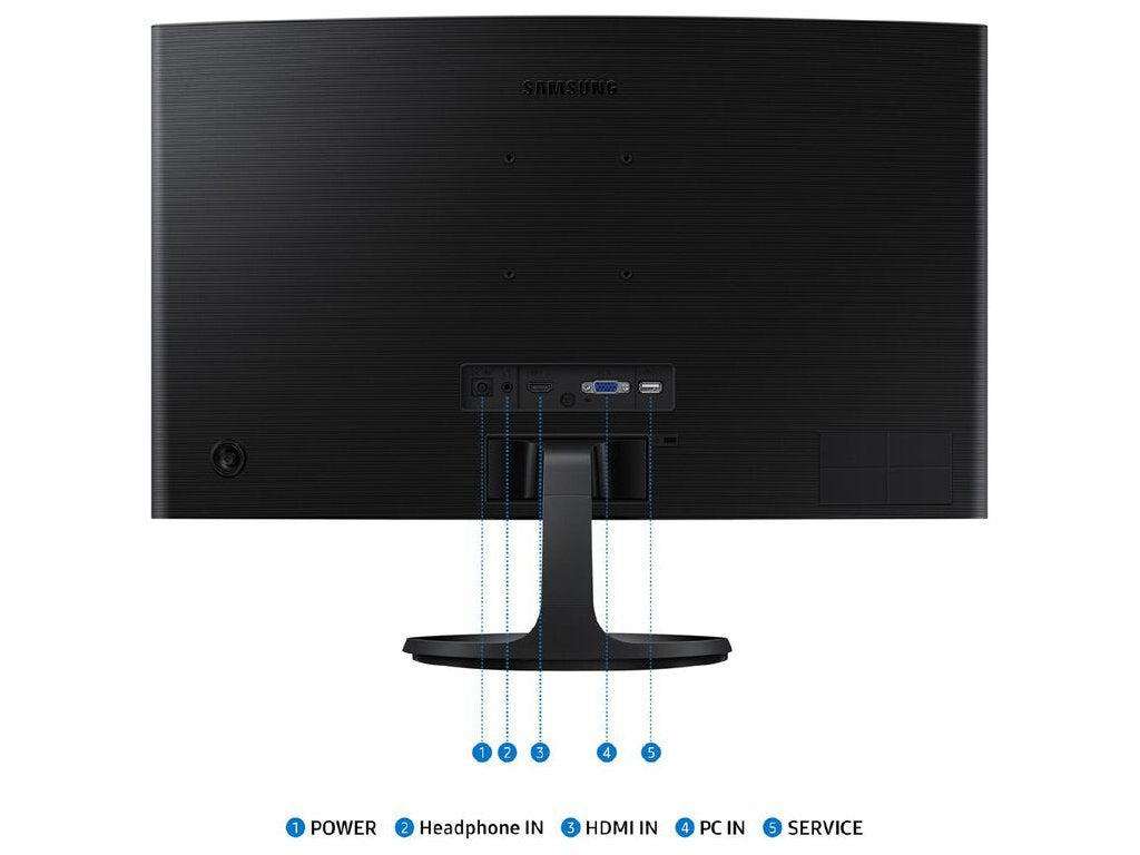 SAMSUNG Essential Curved Monitor S3, 24", FHD 1920 x 1080, 100Hz, 4 ms, 3000:1, VGA - HDMI, 75x75 VESA