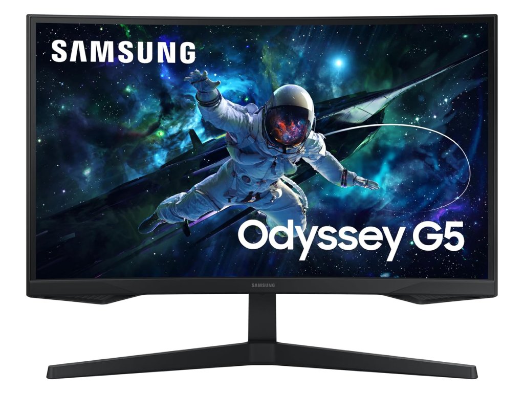SAMSUNG Odyssey G55C Curved Gaming Monitor 27" QHD 2560x1440, 165Hz, 1ms, DP - HDMI, 2500:1, HDR10