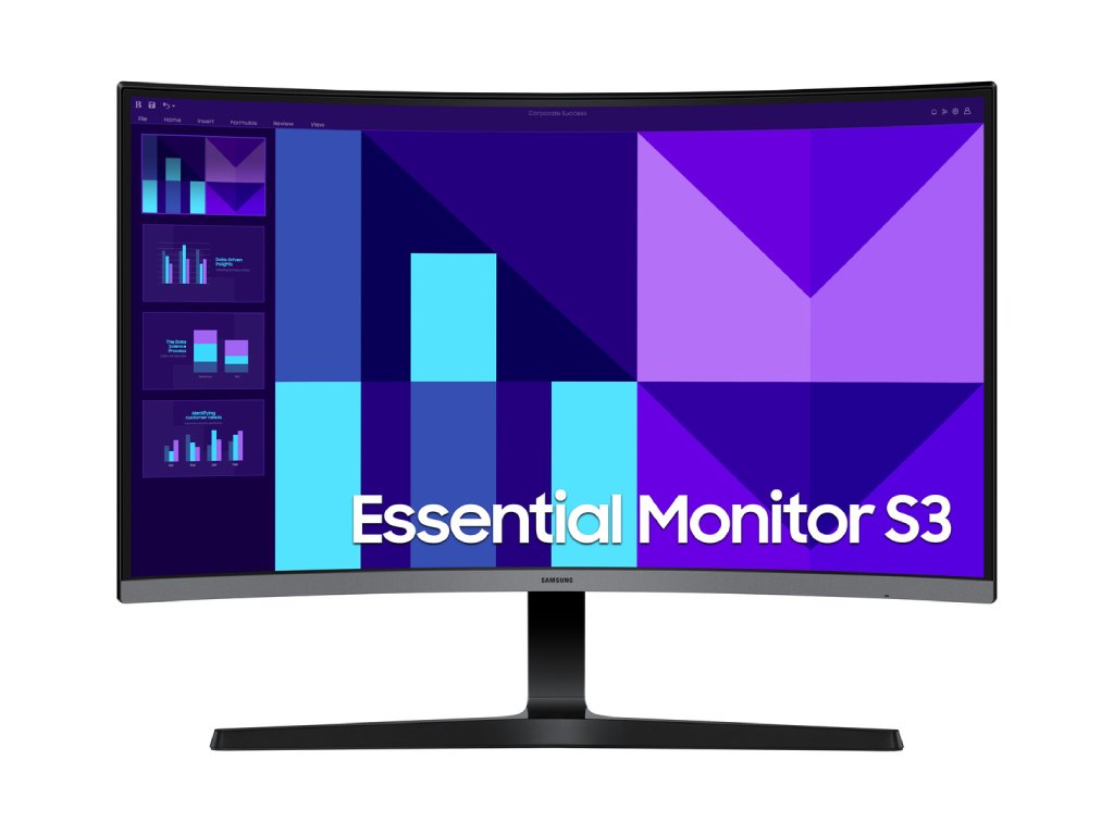 SAMSUNG Essential LED Curved Monitor S3 S39GD, 27",Full HD, 100Hz, 4000:1, 4 ms, 250 cd - m2, VGA - HDMI