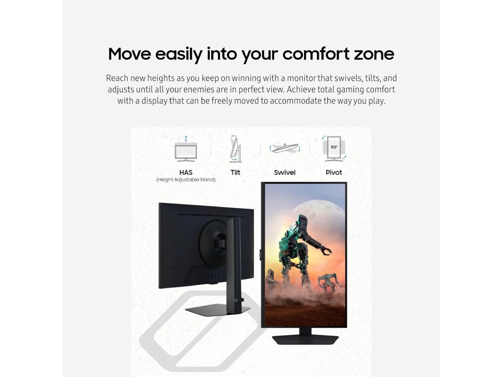 SAMSUNG Odyssey G50D 32" IPS Gaming monitor, QHD 2560x1440, 180Hz, 1 ms, HDMI - DP, HAS - TILT - PIVOT
