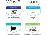 SAMSUNG 34" Odyssey OLED G8 G85SD, 3440 x 1440, 21:9, 0.03ms, 175Hz, DP, HDMI, USB Hub, 10W Speaker