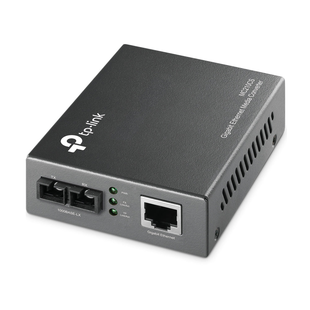 TP-LINK MC210CS 1000Mbps RJ45 to 1000Mbps single-mode SC fiber Converter, Full-duplex, up to 15Km