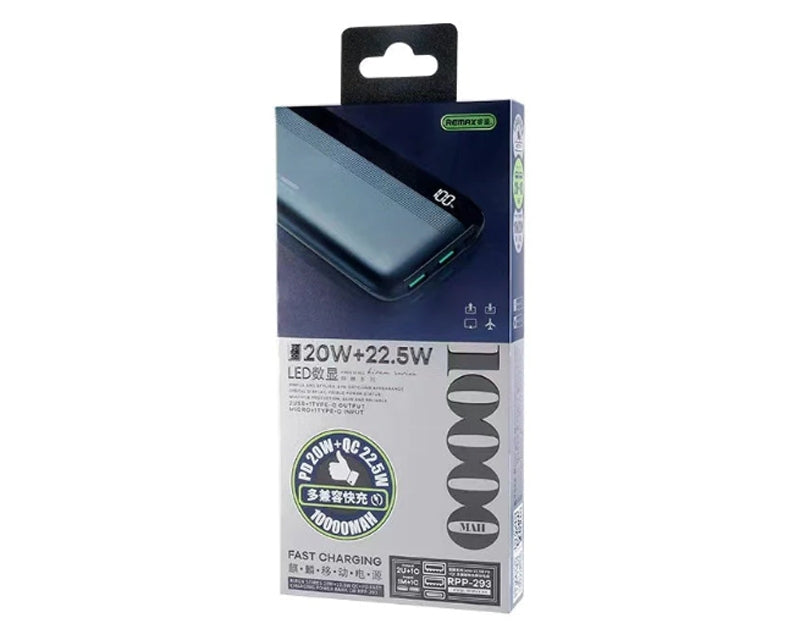 RPP-293 PD+QC 10000mAh Power Bank crni