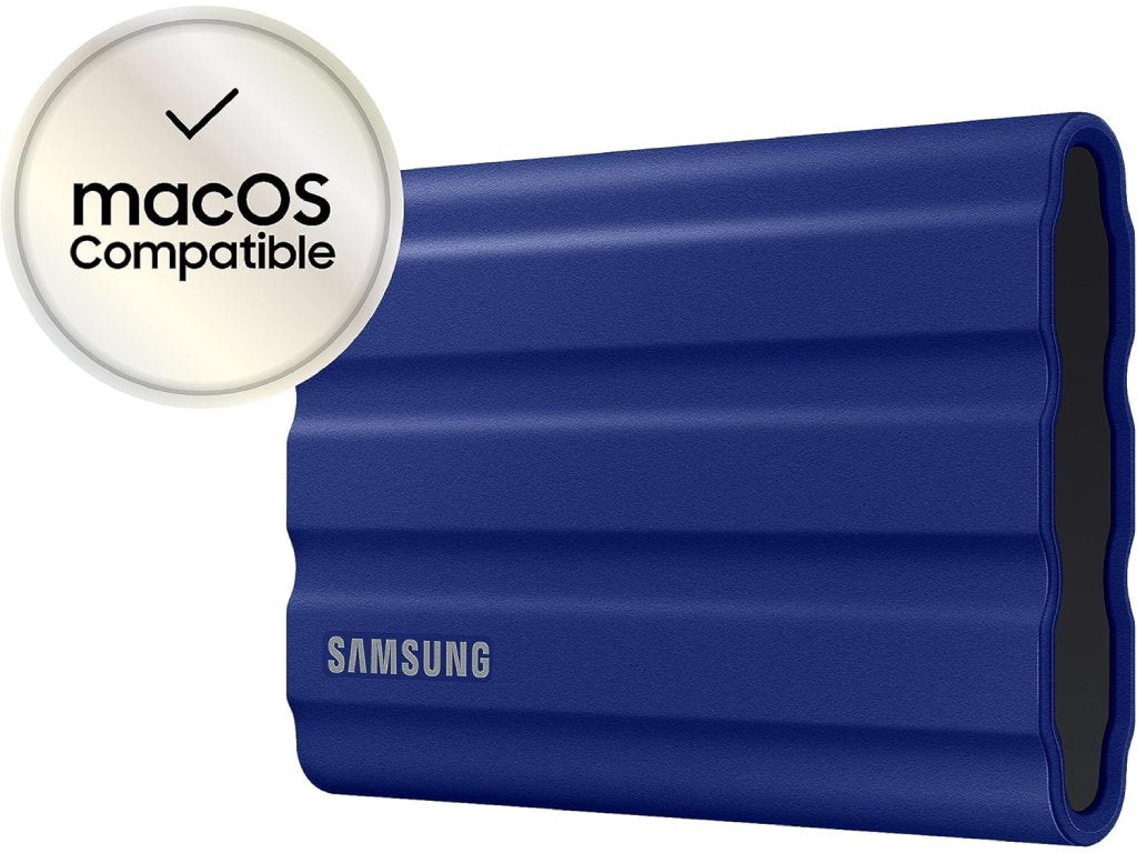SAMSUNG 1TB T7 Shield Portable SSD USB 3.2 Gen2, 1050 MB - s Read, 1000 MB - s Write, IP65, IPX5, Blue