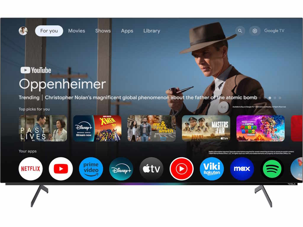 Tesla O65S949GUS OLED TV 65" ultra HD, Google TV Smart, 120HZ refresh rate, 2.1.2 sound system