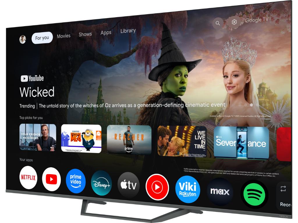Tesla Q65E655GUS QLED TV 65" ultra HD, Google TV smart, frameless, DVB-T2 - C - S2