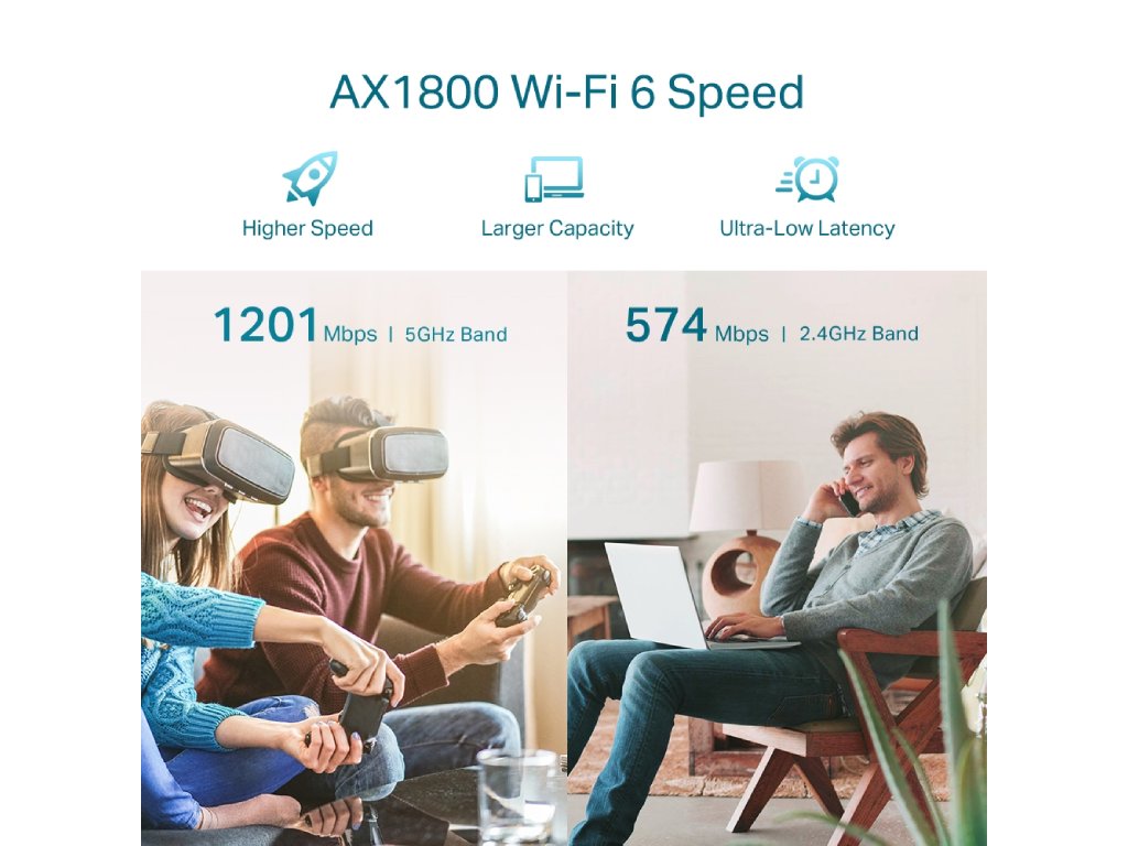 TP-LINK RE605X AX1800 Dual Band Wi-Fi 6 Range Extender, OneMesh, Gigabit Ethernet Port