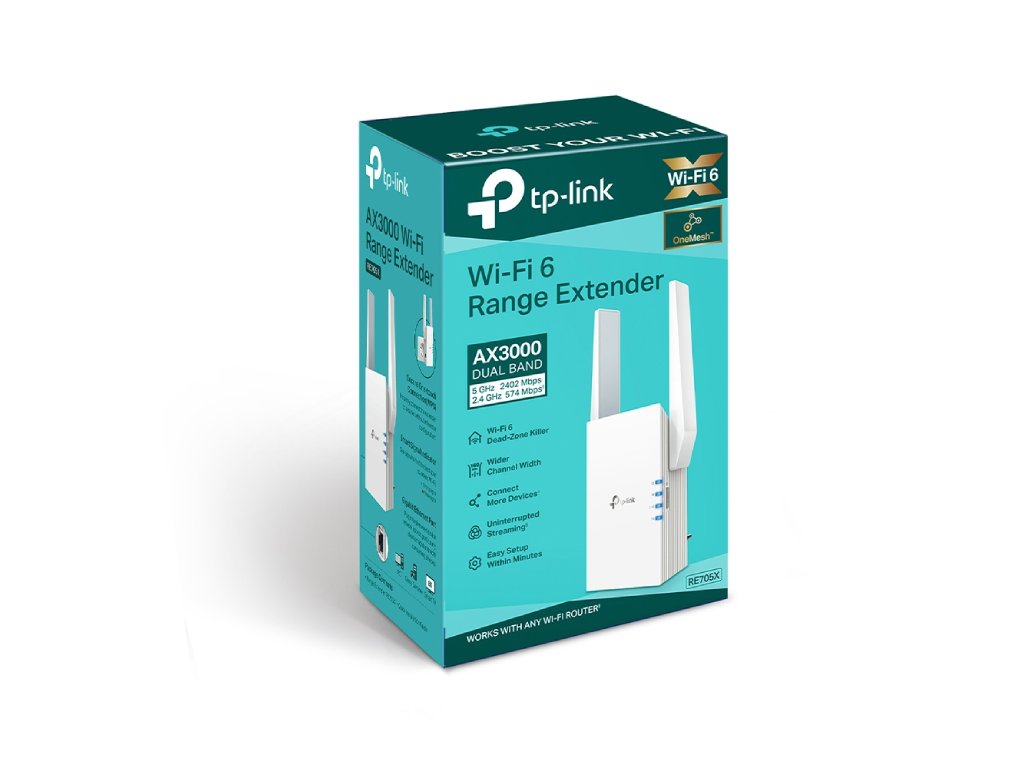 TP-LINK RE705X AX3000 Mesh Dual Band WiFi 6 Extender, OneMesh, Built-In Access Point Mode