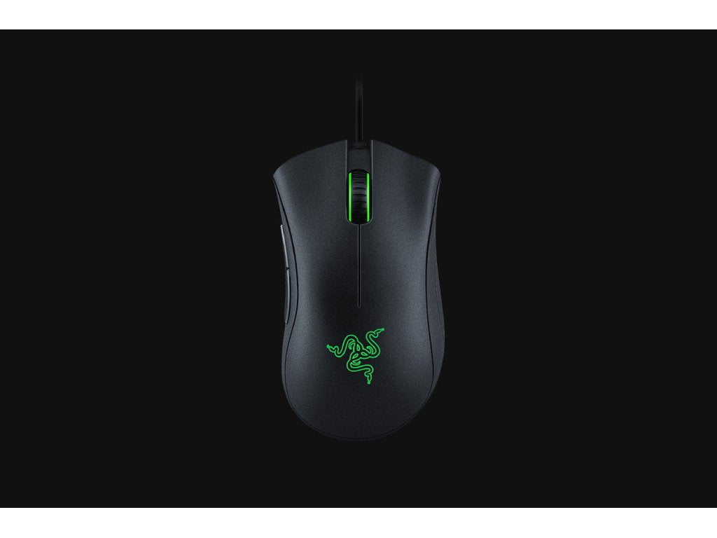 RAZER DeathAdder Essential Gaming Mouse with 6400 DPI optical sensor, 220 ips, Green Lighting