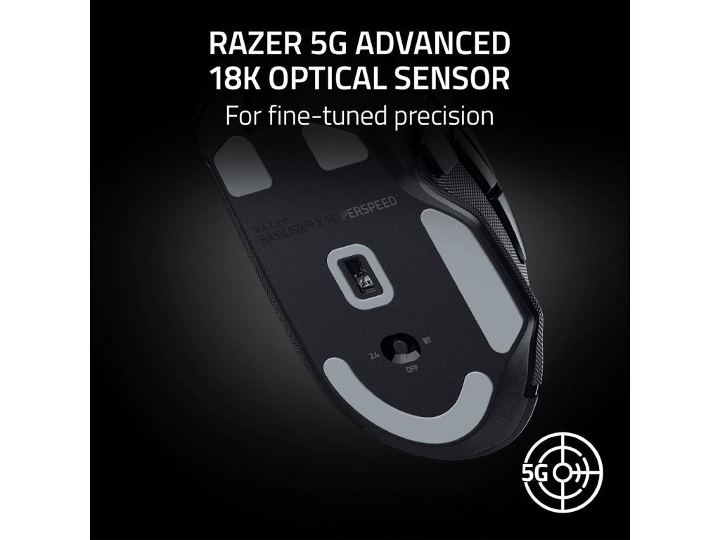 RAZER Basilisk V3 X HyperSpeed Wireless Gaming Mouse, 18000 DPI, 9 Programmable Controls