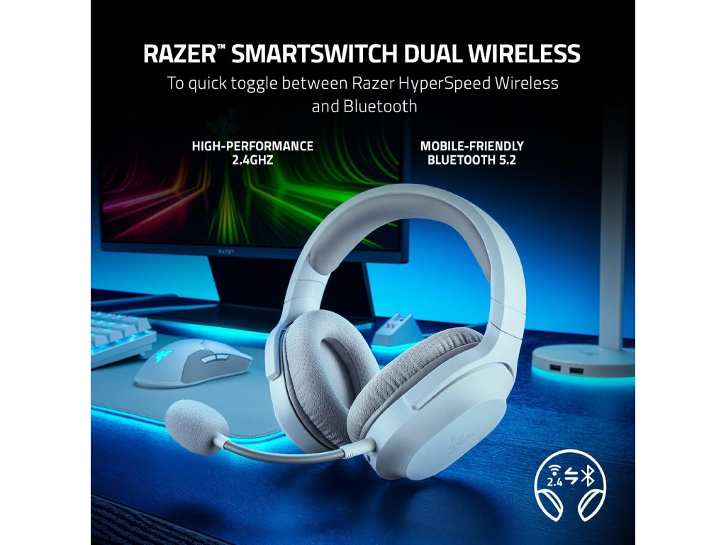 RAZER Barracuda X Wireless Multi-platform Gaming and Mobile Headset, White