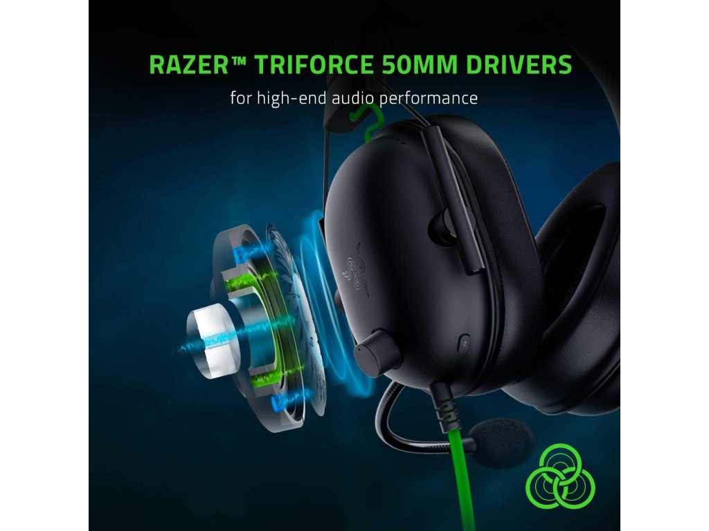 RAZER BlackShark V2 X USB - Wired Esports Headset,Triforce 50 mm Drivers, Noise Cancellation, 7.1