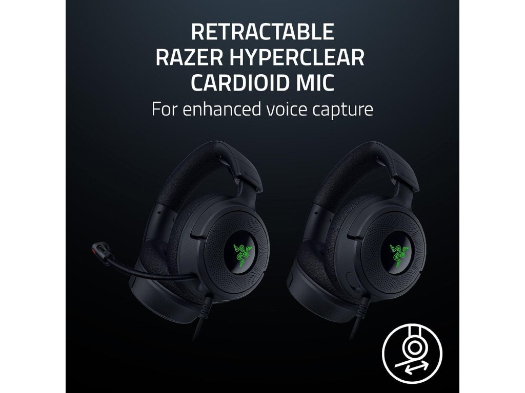 RAZER Kraken V4 X Wired Gaming Headset TriForce 40mm Drivers, Retractable Cardioid Mic, 7.1 Surround