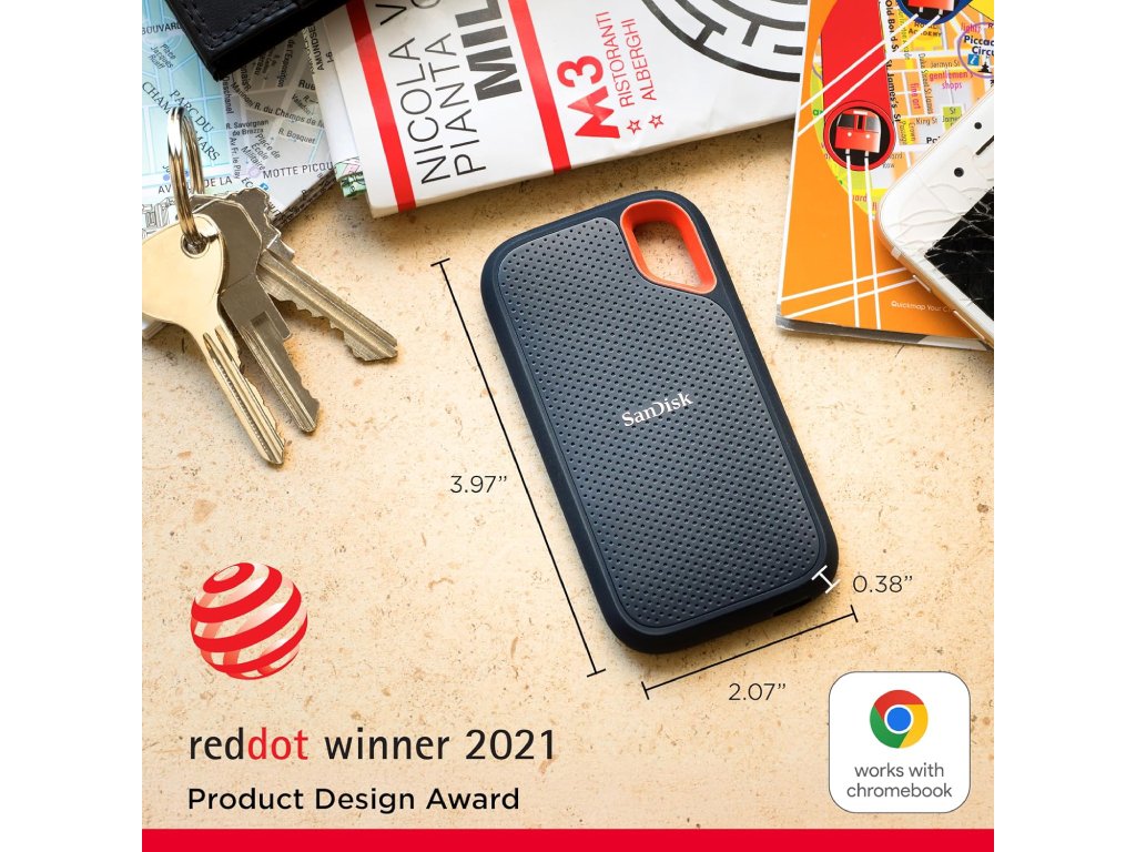SanDisk Extreme 4TB Portable SSD - up to 1050MB - s Read, 1000MB - s Write, IP55, USB 3.2 Gen 2