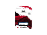 KINGSTON 500GB NV3 PCIe 4.0 NVMe SSD, Up to 5000MB - s read, 3000MB - s write