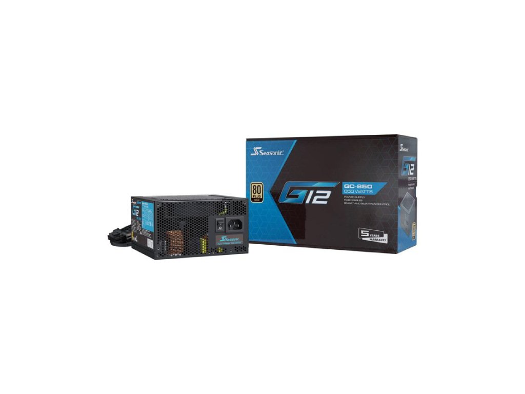 SEASONIC PSU G12 GC 850W 80 PLUS Gold, 120 mm Fan, Smart and Silent Fan Control, Sleeve Bearing