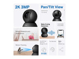 TP-LINK TAPO C211 Pan - Tilt Home Security Wi-Fi Camera, 2K 3MP, 2-Way Audio, 360 H., 114 V.