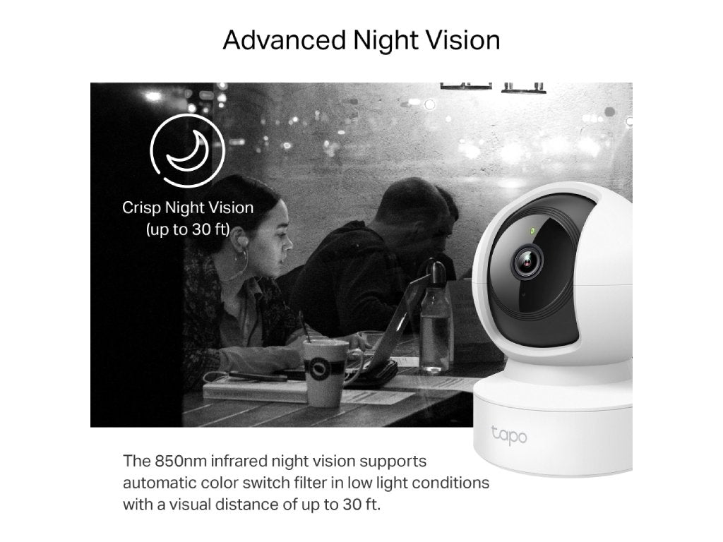 TP-LINK TAPO C212 Pan - Tilt Home Security Wi-Fi Camera, 2K, 3MP, Person Detection, Motion Tracking