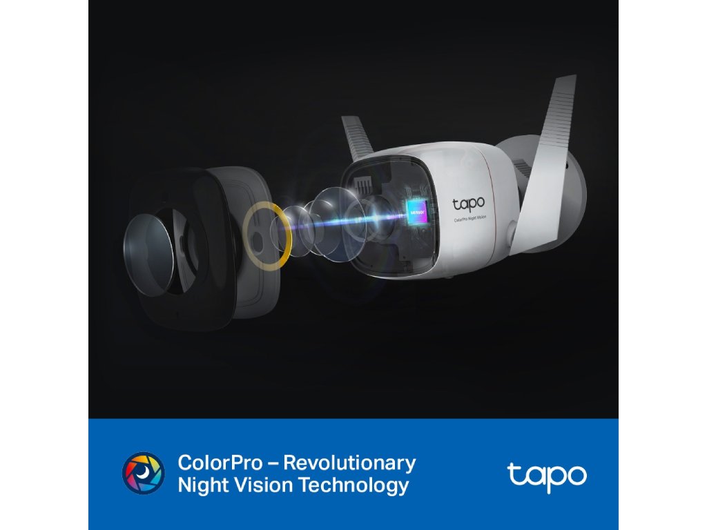 TP-LINK Tapo C325WB ColorPro Outdoor Security Wi-Fi Camera,2K QHD Live View,F1.0 super-aperture lens
