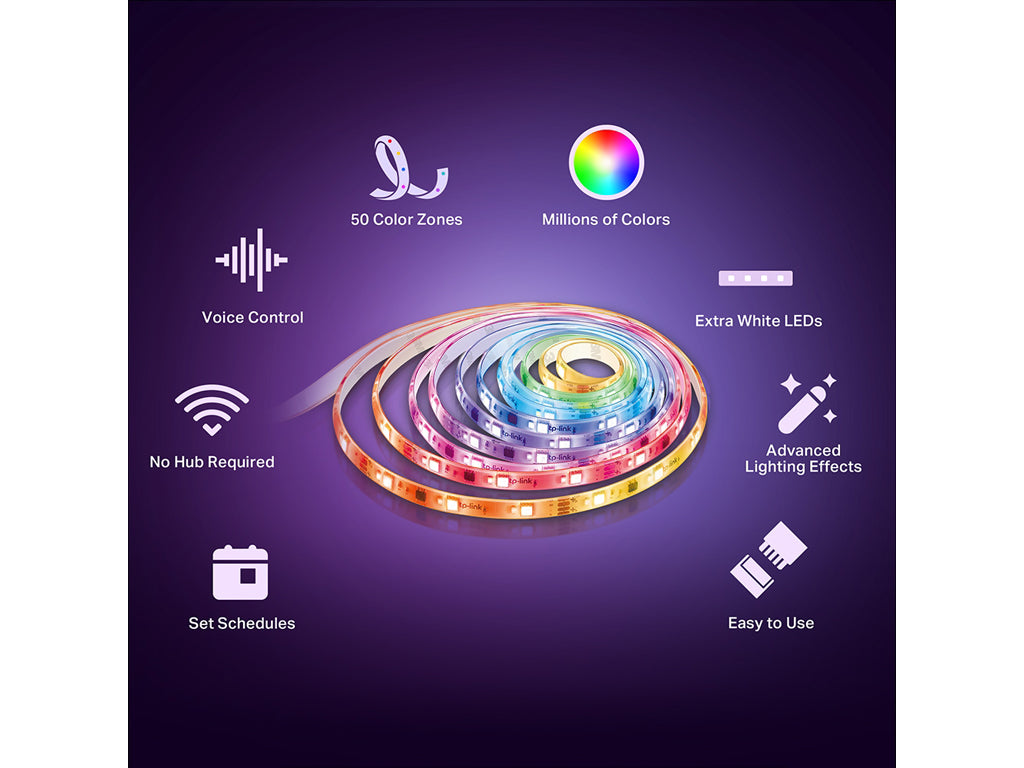 TP-LINK TAPO L930-5 Smart Wi-Fi Light Strip, Multicolor, 1000 Lumens White Light, 5000x10x3.0 mm