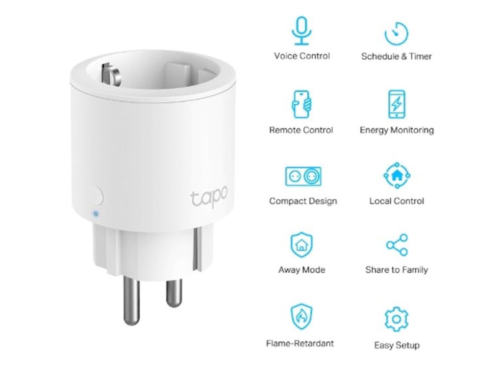 TP-LINK TAPO P115(1-PACK) Mini Smart Wi-Fi Socket, Energy Monitoring, Voice Control, Remote Control