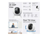 TP-LINK Tapo C230 Pan - Tilt AI Home Security Wi-Fi Camera, 3K 5MP, Wide Range of Movement