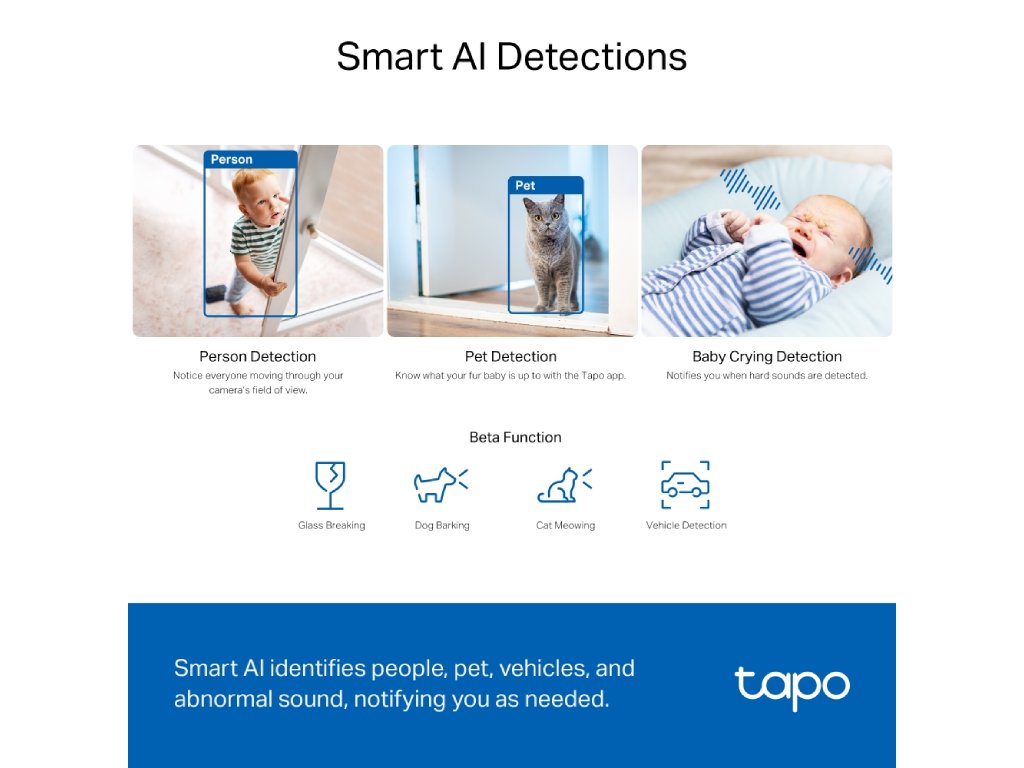 TP-LINK Tapo C230 Pan - Tilt AI Home Security Wi-Fi Camera, 3K 5MP, Wide Range of Movement