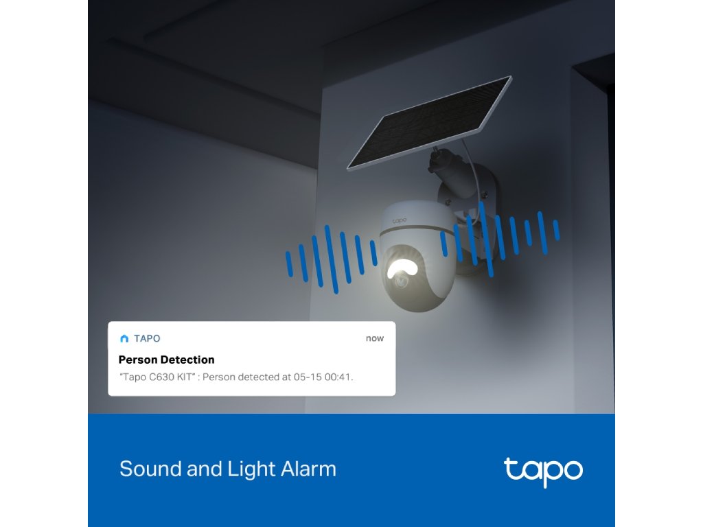 TP-LINK TAPO C630 KIT Solar-Powered Pan - Tilt Security Camera Kit, 24 - 7, 3K 5MP, IP 65, AI