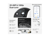 TP-LINK TAPO C840 Pan - Tilt Smart AI Baby Monitor 4MP + 2MP 1080p Dual Lens Live View