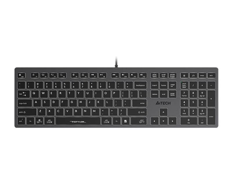 FX60 Scissor Switch White Backlit USB US siva tastatura