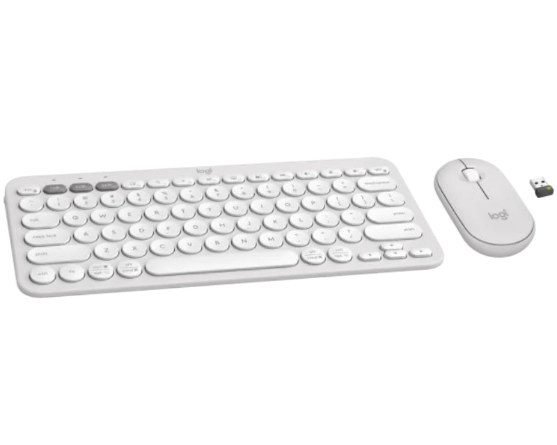 Pebble2 Wireless Combo US tastatura + miš bela